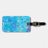 De Bubbelmachine: Blauwe Abstracte Kunst Bagagelabel (Voorkant horizontaal)