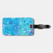 De Bubbelmachine: Blauwe Abstracte Kunst Bagagelabel (Achterkant horizontaal)