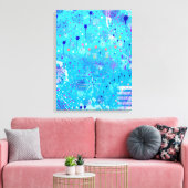 De Bubbelmachine: Blauwe Abstracte Kunst Canvas Afdruk (Insitu (Woonkamer))
