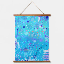 De Bubbelmachine: Blauwe Abstracte Kunst  Hangend Wandkleed