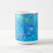 De Bubbelmachine: Blauwe Abstracte Kunst Koffiemok (Center)