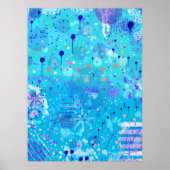 De Bubbelmachine: Blauwe Abstracte Kunst  Poster (Voorkant)