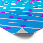 De Bubbelmachine: Blauwe Abstracte Kunst  Poster (Hoek)