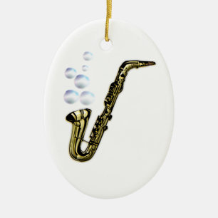 De Bubble Saxophone Keramisch Ornament