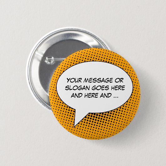 De Bubble van de toespraak Uw Button van de Sjablo (Voorkant /achterkant)