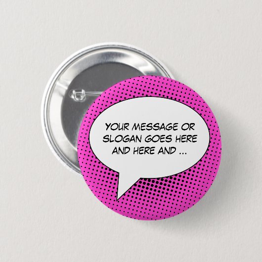 De Bubble van de toespraak Uw Button van de Sjablo (Voorkant /achterkant)