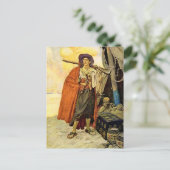 De Buccaneer - piratenkunst Briefkaart (Staand voorkant)