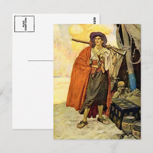 De Buccaneer - piratenkunst Briefkaart (Voorkant / Achterkant)