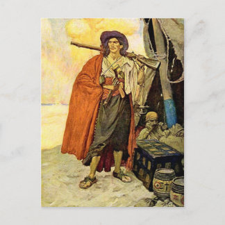 De Buccaneer - piratenkunst Briefkaart