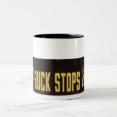 De Buck houdt hier op Tweekleurige Koffiemok (Center)