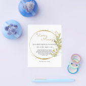 DE BUDGET FLORAL SYMPATHY MEMORIAL DANK JE KAART.  FLYER (Enkel)