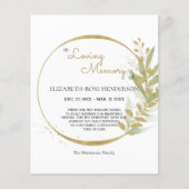 DE BUDGET FLORAL SYMPATHY MEMORIAL DANK JE KAART. FLYER (Voorkant)