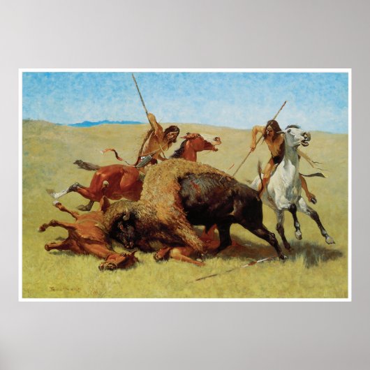 De Buffalo Hunt, 1890 Poster (Voorkant)