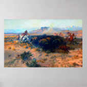 De Buffalo Hunt Native American Hunt Poster (Voorkant)