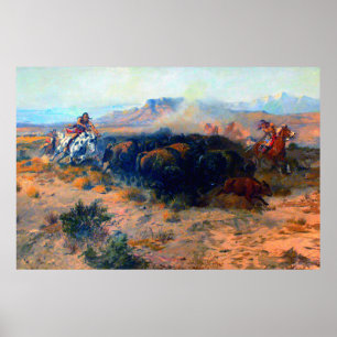 De Buffalo-jacht Inheemse Amerikaanse jacht Poster