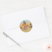 De Buffalo Runners, Big Horn Bassin van Remington Ronde Sticker (Envelop)