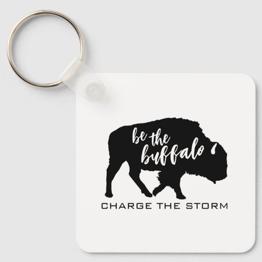 De Buffalo Silhouette Laad het Storm op Sleutelhanger (Voorkant)