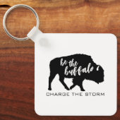 De Buffalo Silhouette Laad het Storm op Sleutelhanger (Voorkant)