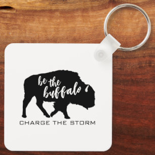 De Buffalo Silhouette Laad het Storm op Sleutelhanger