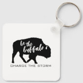 De Buffalo Silhouette Laad het Storm op Sleutelhanger (Achterkant)