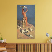 De buffel teruggooien door Frederic Remington Canvas Afdruk (Insitu (Woonkamer))