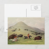 De buffeljacht, c.1832 briefkaart (Voorkant / Achterkant)