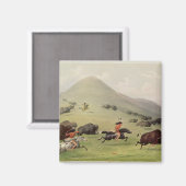 De buffeljacht, c.1832 magneet (Voorkant / Achterkant)