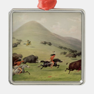 De buffeljacht, c.1832 metalen ornament