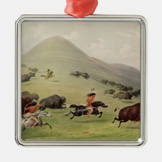 De buffeljacht, c.1832 metalen ornament (Voorkant)
