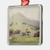 De buffeljacht, c.1832 metalen ornament (Links)