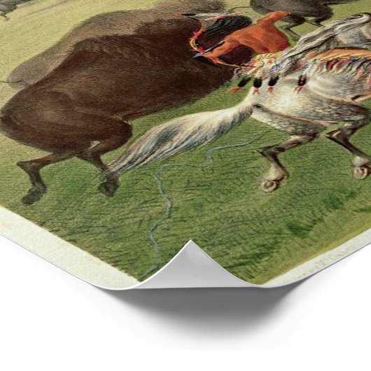 De buffeljacht, c.1832 poster (Hoek)