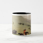 De buffeljacht, c.1832 tweekleurige koffiemok (Center)