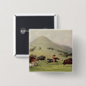 De buffeljacht, c.1832 vierkante button 5,1 cm (Voorkant /achterkant)