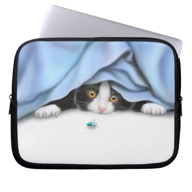 De Bug Hunter Kat Electronics Bag Laptop Sleeve (Voorkant)