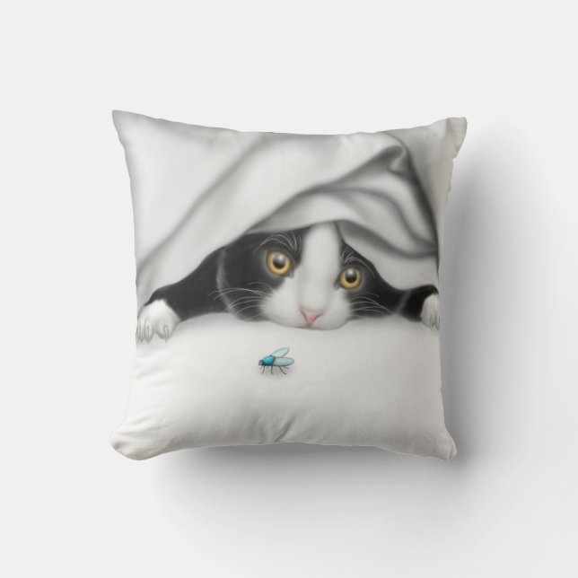 De Bug Hunter Kitten Pillow Kussen (Voorkant)