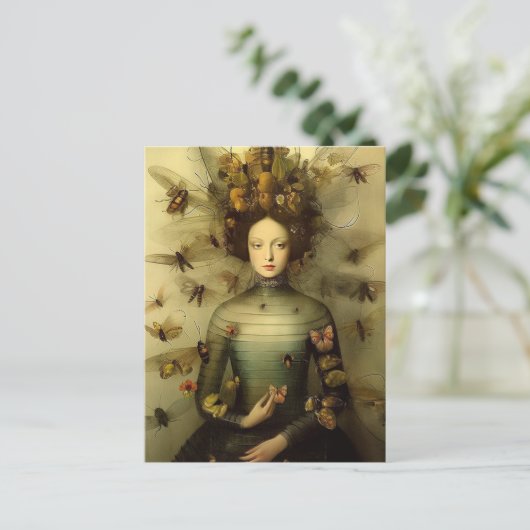 De Bug Lady Creepy  Briefkaart (Staand voorkant)