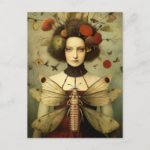 De Bug Lady Creepy  Retro Briefkaart