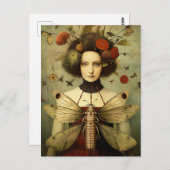 De Bug Lady Creepy  Retro Briefkaart (Voorkant / Achterkant)