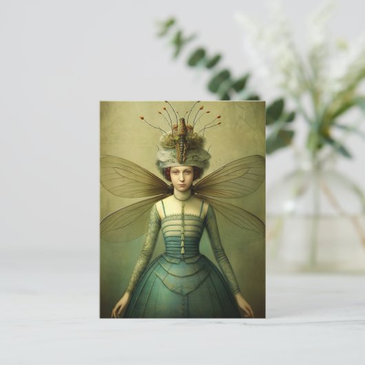 De Bug Lady Creepy Retro Briefkaart (Staand voorkant)