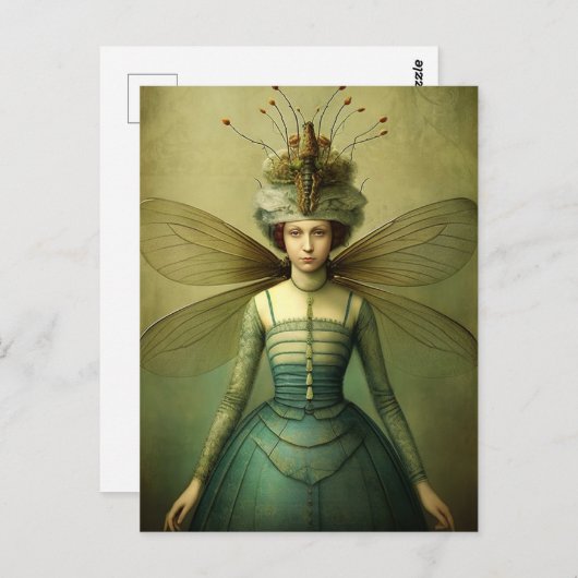 De Bug Lady Creepy Retro Briefkaart (Voorkant / Achterkant)