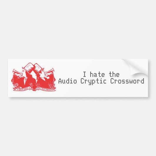 De buidel: Ik haat het Audio Cryptic Crossword Bumpersticker (Voorkant)