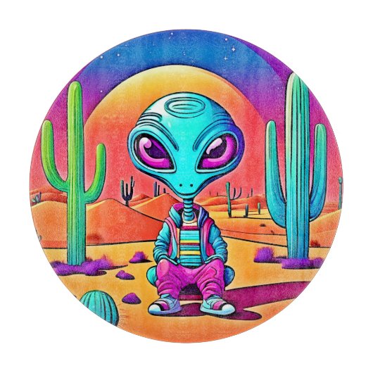 De buitenaardse kunst van Desert Chillin Snijplank (Voorkant)