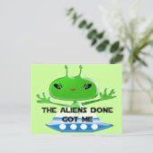 De buitenaardse wezens hebben me briefkaart (Staand voorkant)