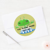 De buitenaardse wezens hebben me ronde sticker (Envelop)