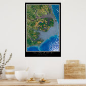 De buitenbanken North Carolina Satellite Poster (Keuken)