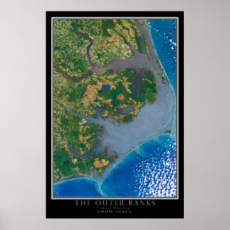 De buitenbanken North Carolina Satellite Poster