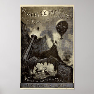 De Buitengewone Reizen van Jules Verne (1861) Poster