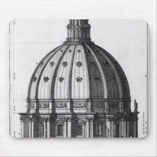 De buitenkant van de koepel van St. Peter's, Rome Muismat