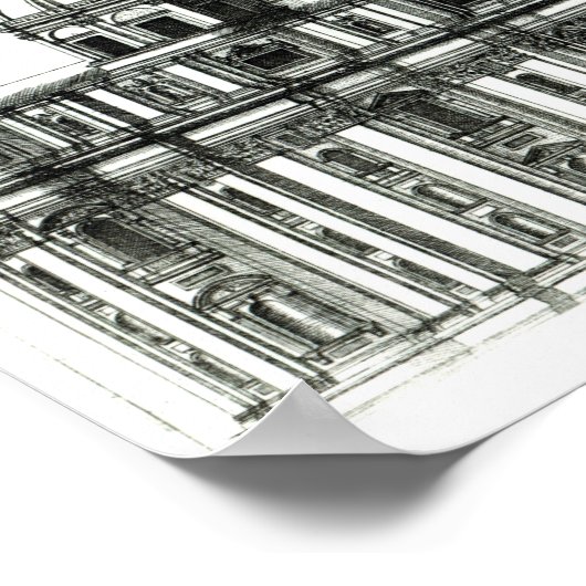 De buitenkant van de Sint-Peter Basilica in Rome Poster (Hoek)