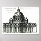 De buitenkant van de Sint-Peter Basilica in Rome Poster (Voorkant)
